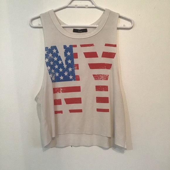 Niche Red/White/Blue Cropped Muscle Tank - Picture 1 of 2